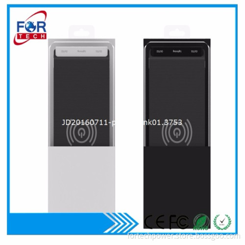 2017 New 10000mAh qi wireless power bank wireless cell phone charger for iphones 7+